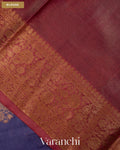 Deep Violet Pure Tussar Silk Saree — Blouse