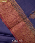 Deep Violet Pure Tussar Silk Saree — Border