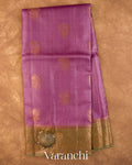 Deep Onion Pink Pure Tussar Silk Saree — Full Saree