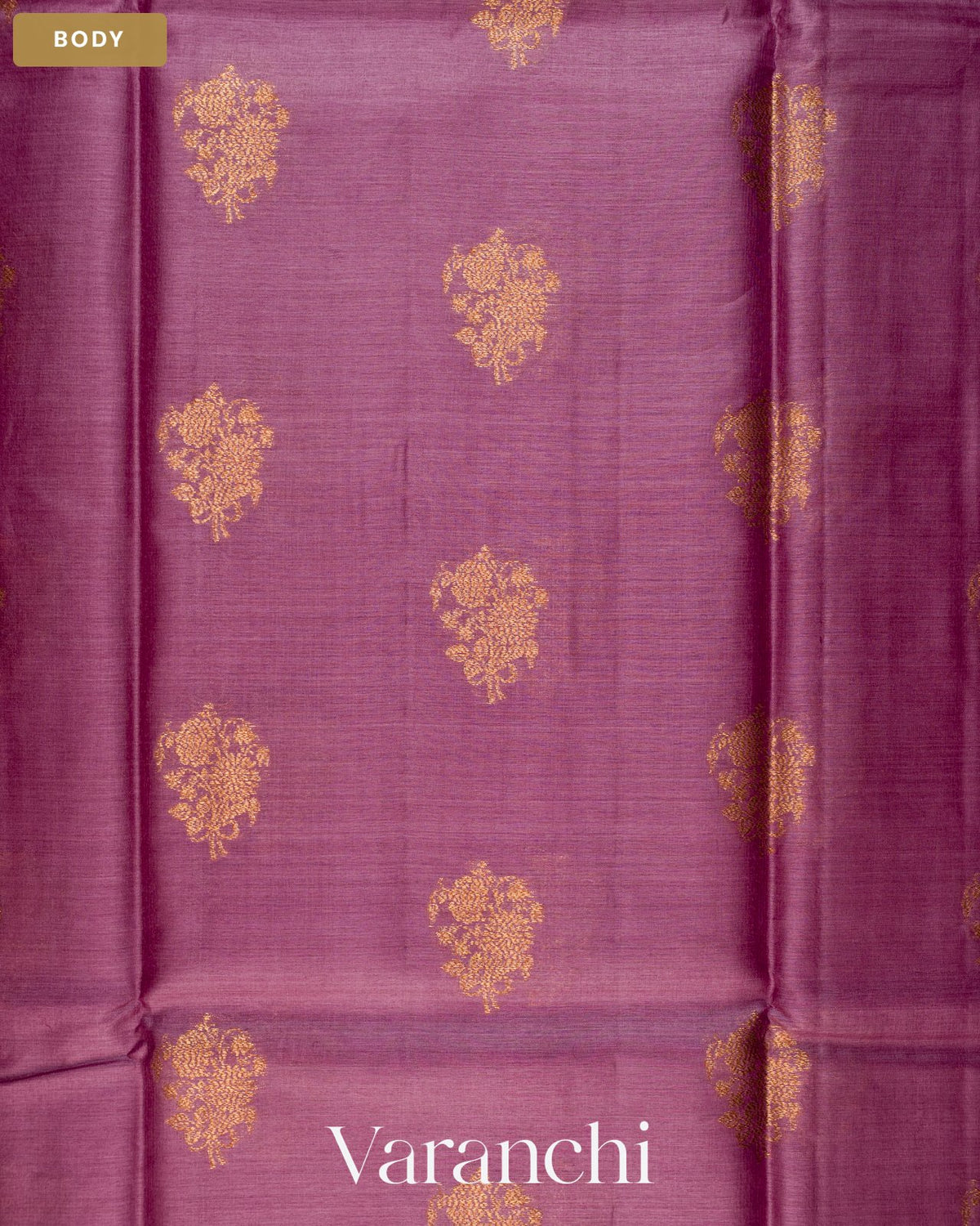 Deep Onion Pink Pure Tussar Silk Saree — Body