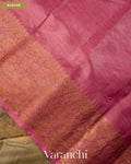 Warm Grey Pure Tussar Silk Saree — Blouse