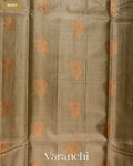 Warm Grey Pure Tussar Silk Saree — Body