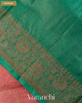 Dusty Rose Floral Jaal Pure Tussar Silk Saree — Blouse