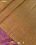 Mauve Floral Jaal Pure Tussar Silk Saree — Blouse