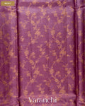 Mauve Floral Jaal Pure Tussar Silk Saree — Body