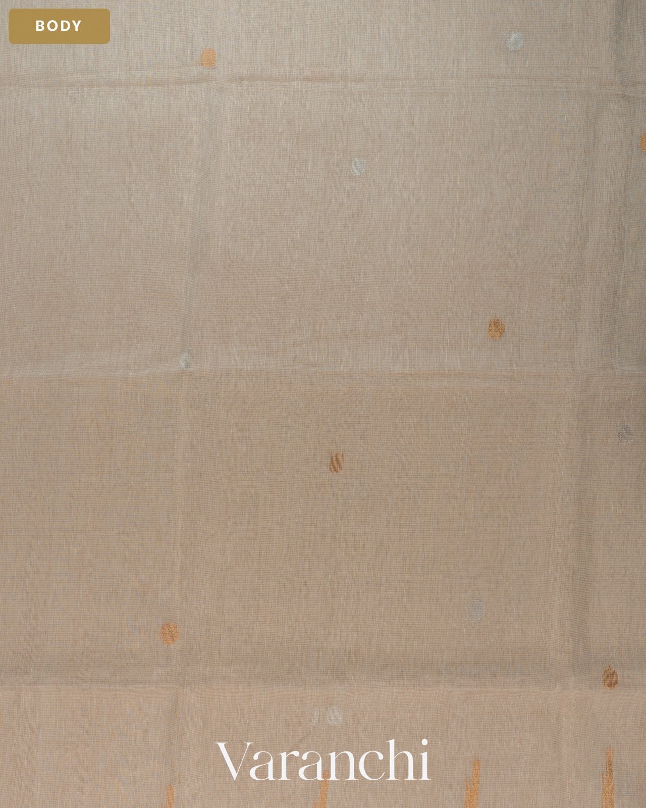 Off White Jamdani Pure Silk Linen Handloom Saree — Body