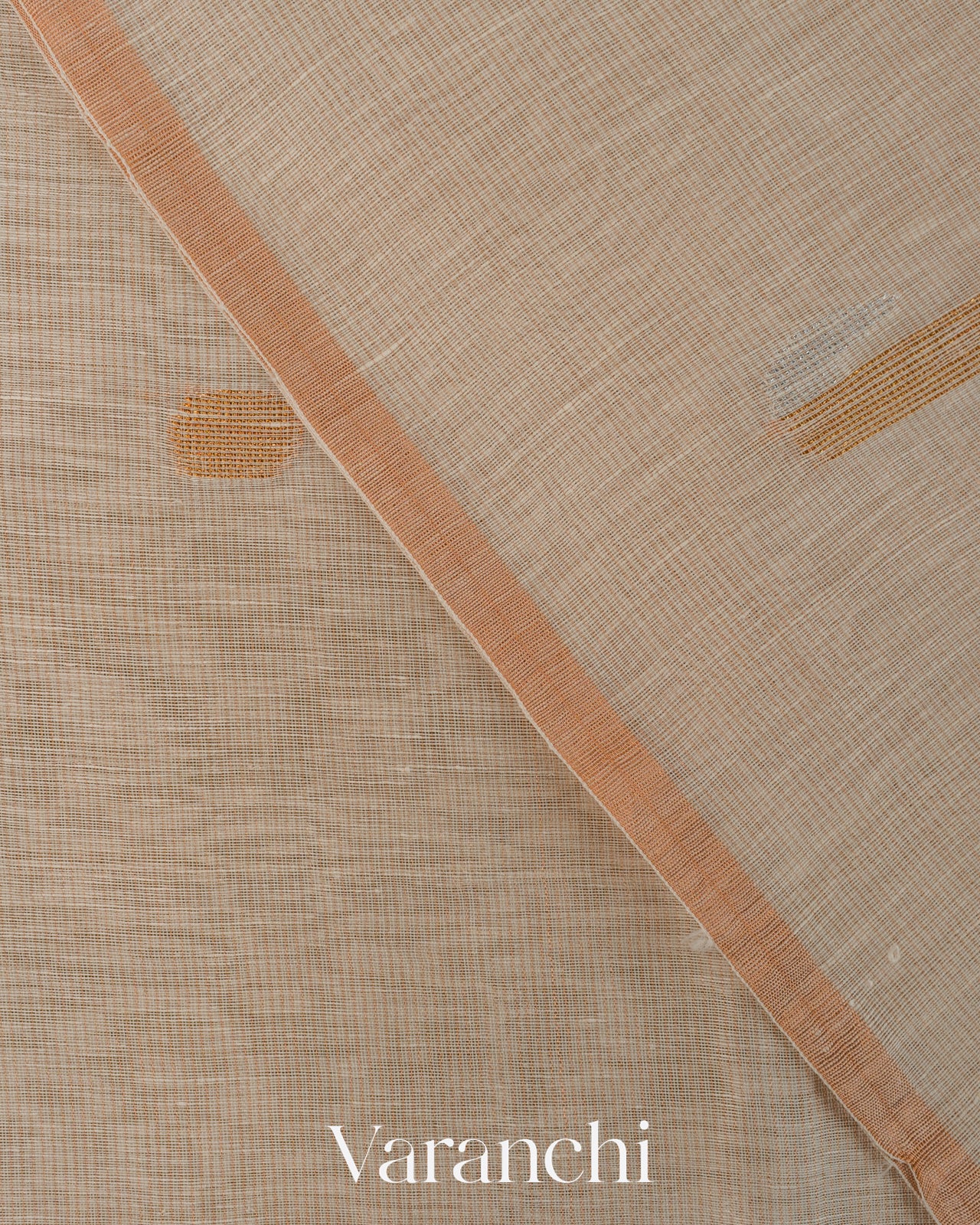 Off White Jamdani Pure Silk Linen Handloom Saree