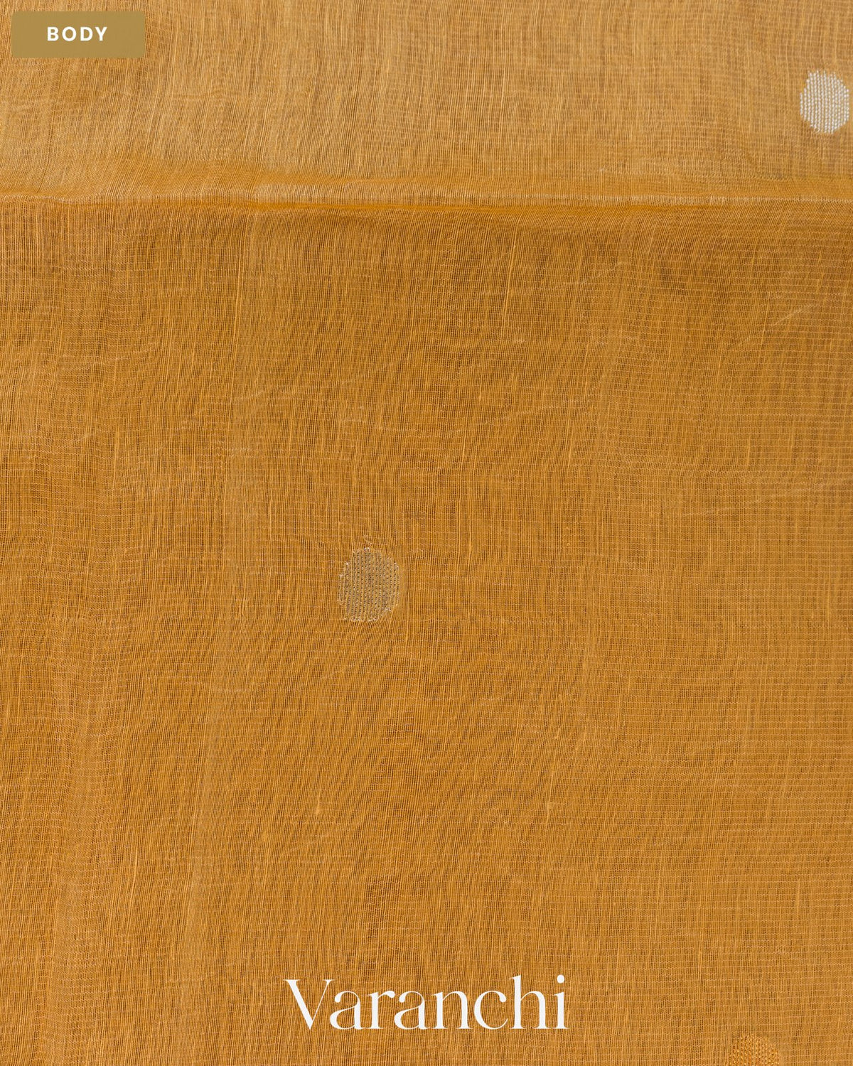 Antique Gold Jamdani Pure Silk Linen Handloom Saree — Body