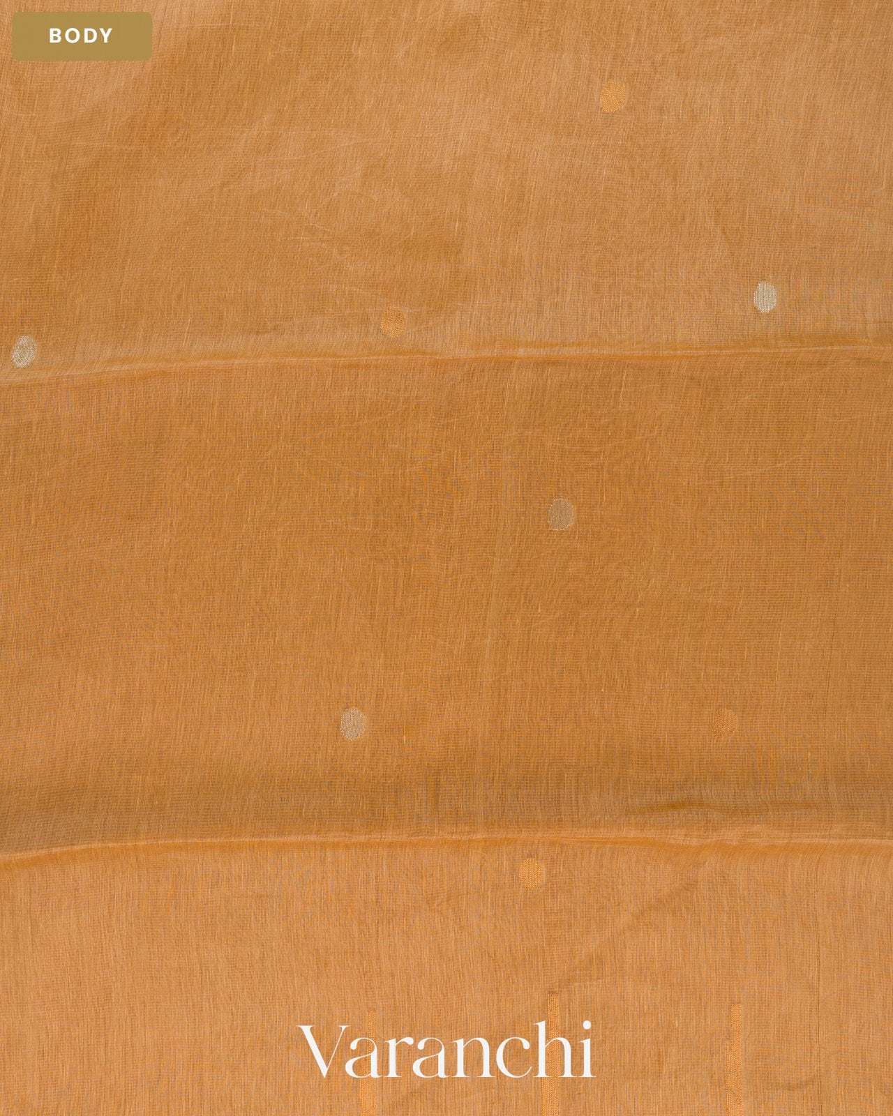 Antique Gold Jamdani Pure Silk Linen Handloom Saree — Body