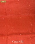 Coral Red Jamdani Pure Silk Linen Handloom Saree — Body