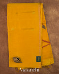 Golden Yellow Jamdani Pure Silk Linen Handloom Saree — Full Saree