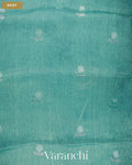 Ocean Deep Blue Jamdani Pure Silk Linen Handloom Saree — Body