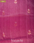 Light Wine Jamdani Pure Silk Linen Handloom Saree — Body
