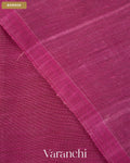Light Wine Jamdani Pure Silk Linen Handloom Saree — Border
