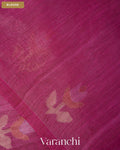 Light Wine Jamdani Pure Silk Linen Handloom Saree — Blouse