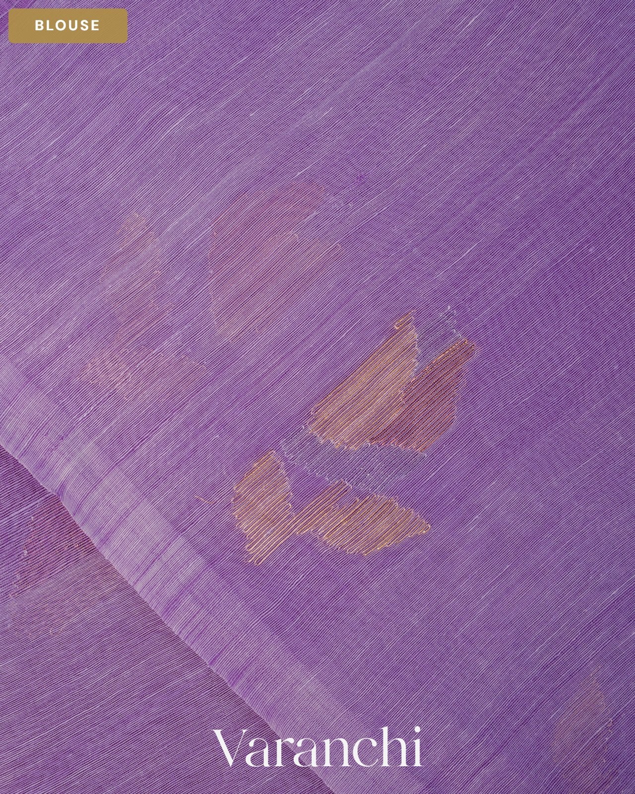 Lavender Jamdani Pure Silk Linen Handloom Saree — Blouse