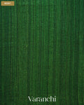 Bottle Green Jamdani Pure Matka Tissue Silk Handloom Saree — Body