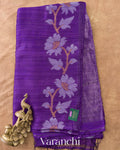 Royal Violet Jamdani Pure Matka Tissue Silk Handloom Saree — Full Saree