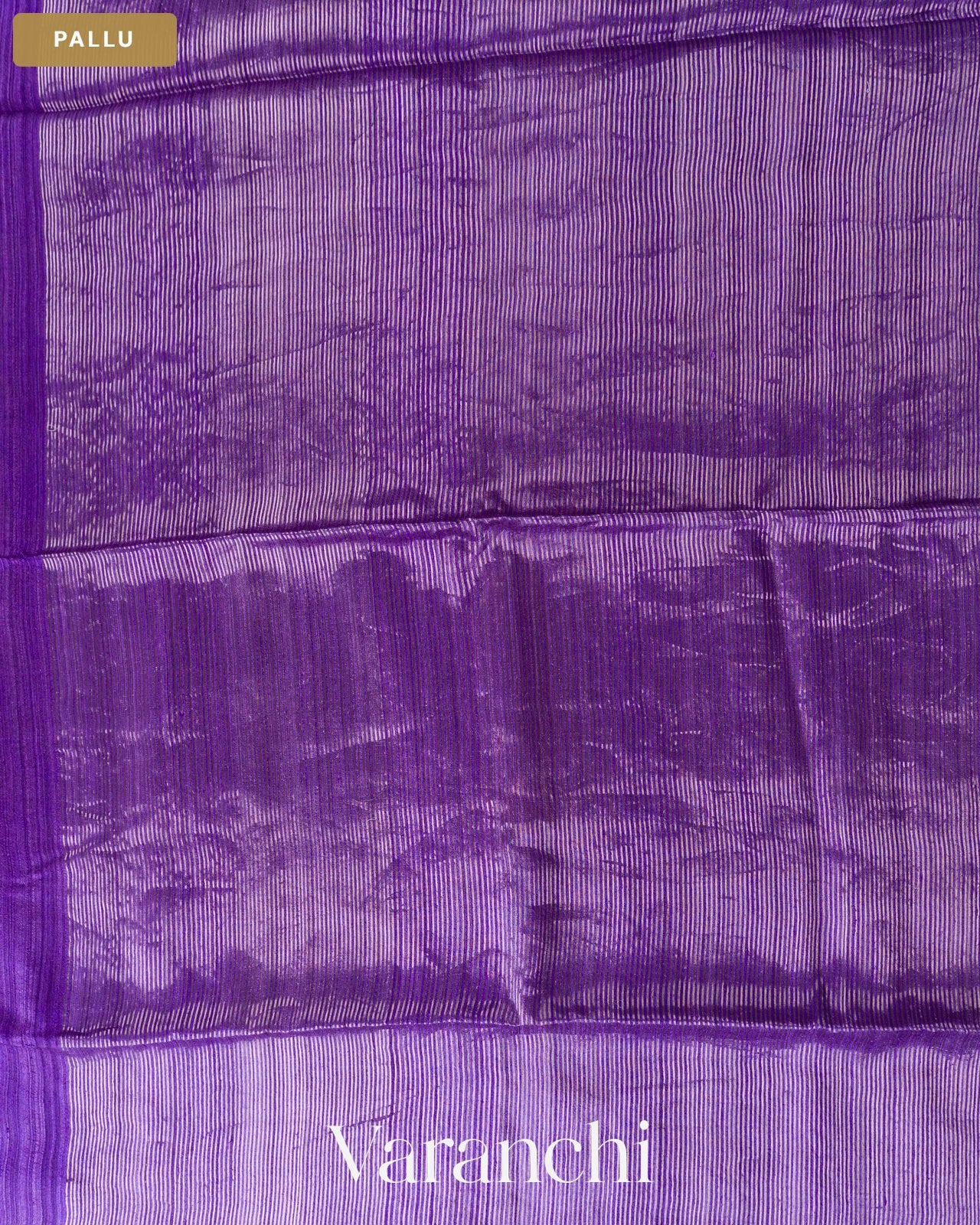 Royal Violet Jamdani Pure Matka Tissue Silk Handloom Saree — Pallu