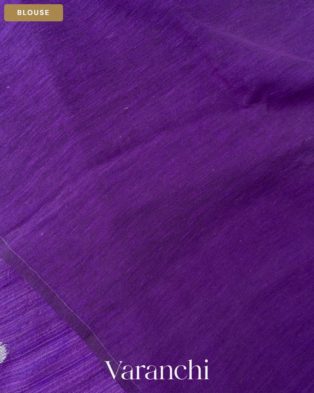 Royal Violet Jamdani Pure Matka Tissue Silk Handloom Saree — Blouse