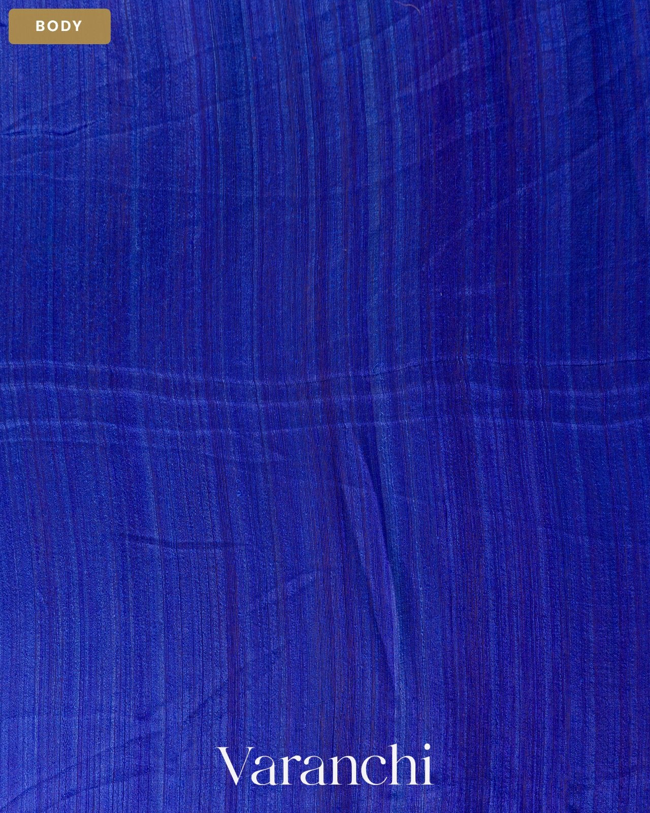 Royal Blue Floral Jamdani Pure Matka Silk Handloom Saree — Body