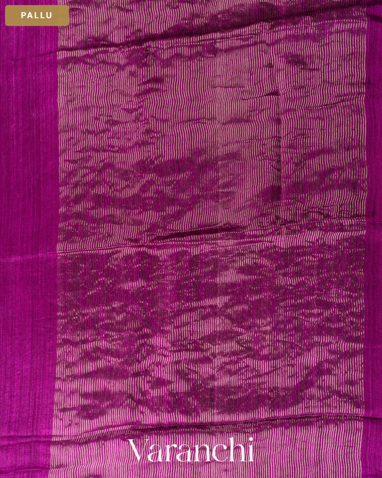 Royal Magenta Jamdani Pure Matka Tissue Silk Handloom Saree — Pallu