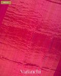 Rani Pink Jamdani Pure Matka Tissue Silk Handloom Saree — Pallu