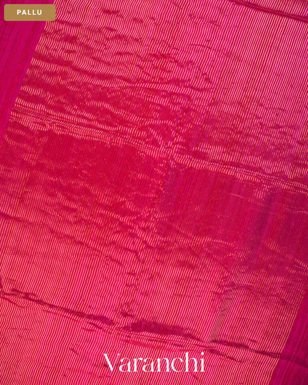 Rani Pink Jamdani Pure Matka Tissue Silk Handloom Saree — Pallu