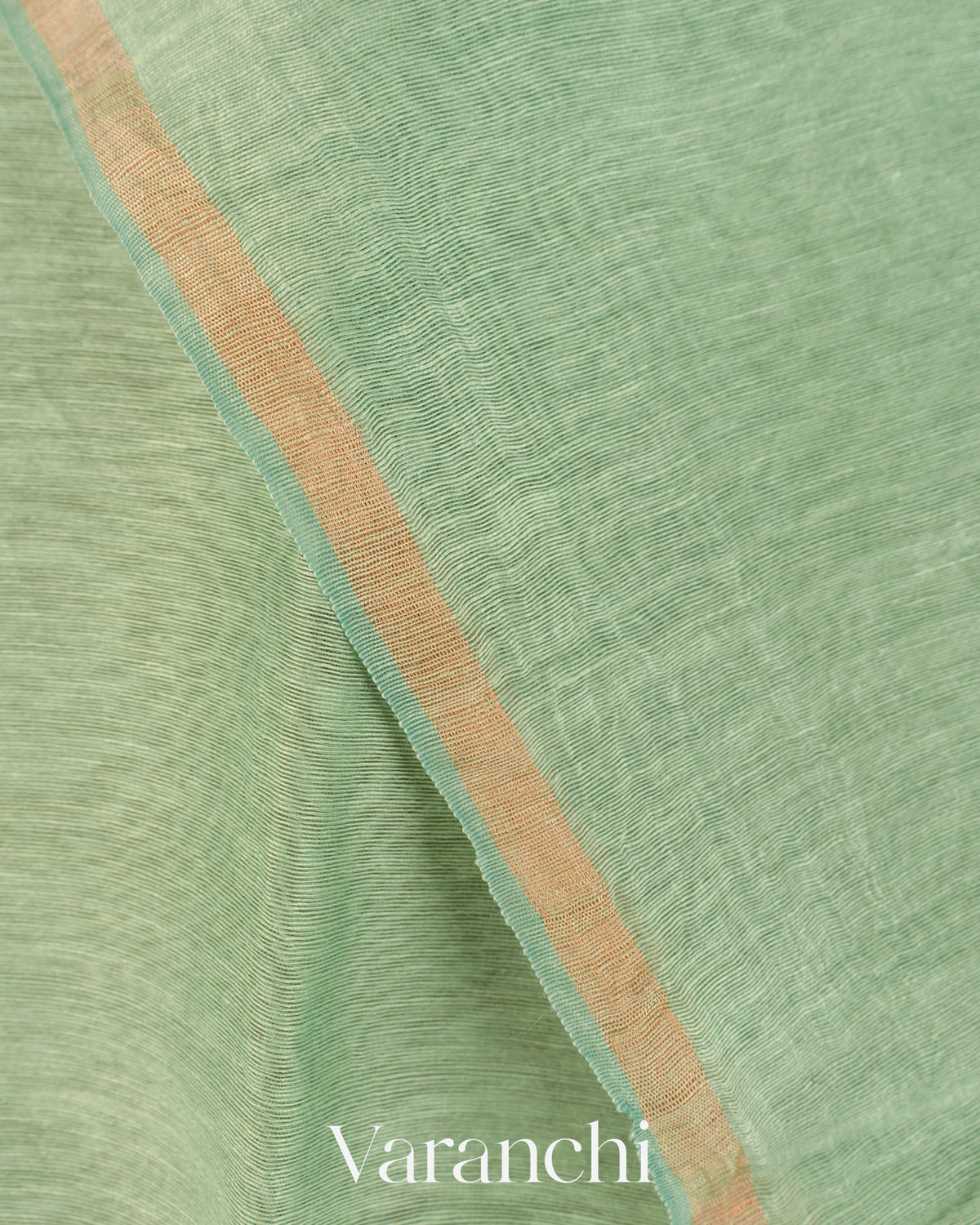 Aqua Green Jamdani Pure Silk Linen Handloom Saree