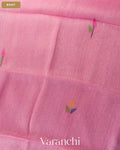 Bright Pink Jamdani Pure Silk Linen Handloom Saree — Body