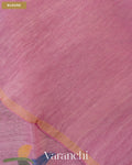 Bright Pink Jamdani Pure Silk Linen Handloom Saree — Blouse