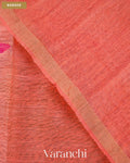 Peach Orange Jamdani Pure Silk Linen Handloom Saree — Border