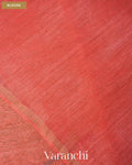 Peach Orange Jamdani Pure Silk Linen Handloom Saree — Blouse