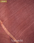 Light Burgundy Jamdani Pure Silk Linen Handloom Saree — Blouse