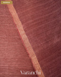 Light Burgundy Jamdani Pure Silk Linen Handloom Saree — Border