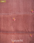 Light Burgundy Jamdani Pure Silk Linen Handloom Saree — Body