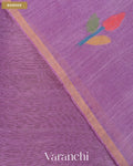 Lilac Jamdani Pure Silk Linen Handloom Saree — Border