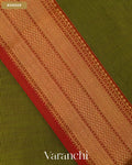 Olive Green Pure Maheshwari Silk Cotton Handloom Saree — Border