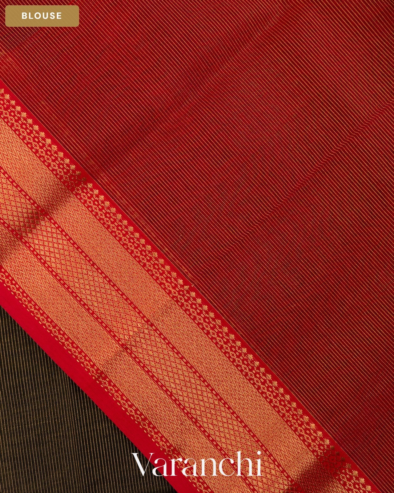 Black Pure Maheshwari Silk Cotton Handloom Saree — Blouse