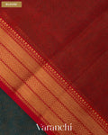 Navy Blue Pure Maheshwari Silk Cotton Handloom Saree — Blouse