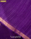 Royal Purple Sequin with Jamdani Paithani Pallu Pure Muslin Silk Handloom Saree — Blouse