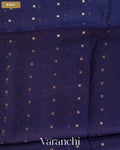 Royal Blue Sequin Jamdani Paithani Pallu Pure Muslin Silk Handloom Saree — Body