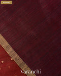 Rust Red Sequin Jamdani Paithani Pallu Pure Muslin Silk Handloom Saree — Blouse