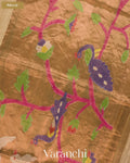 Ivory Sequin with Jamdani Paithani Pallu Pure Matka Silk Handloom Saree — Pallu