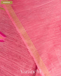 Rose Pink Lotus Jamdani Pure Silk Linen Handloom Saree — Border