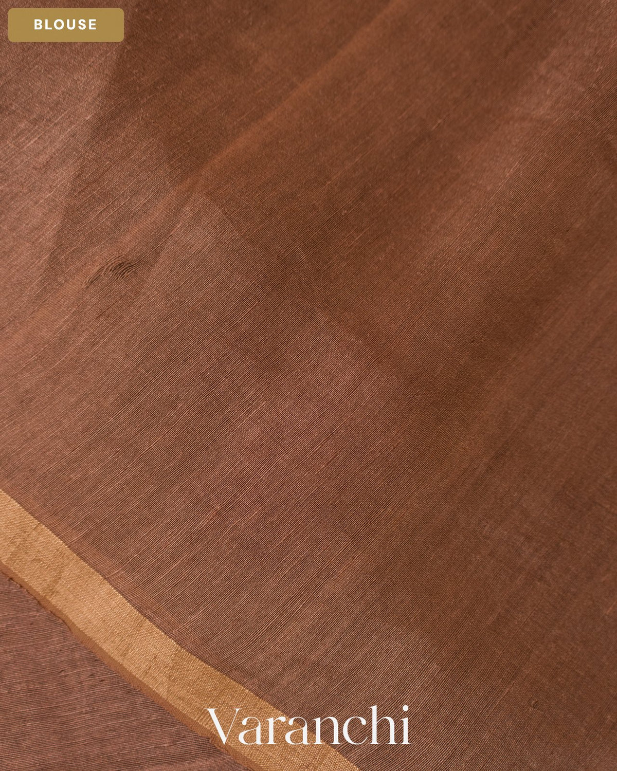 Chocolate Brown Lotus Jamdani Pure Silk Linen Handloom Saree — Blouse