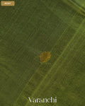 Leafy Green Jamdani Pure Mulberry Silk Handloom Saree — Body