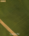 Leafy Green Jamdani Pure Mulberry Silk Handloom Saree — Blouse