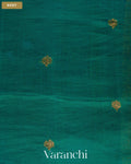 Peacock Blue Jamdani Pure Mulberry Silk Handloom Saree — Body