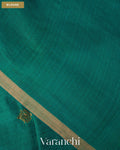 Peacock Blue Jamdani Pure Mulberry Silk Handloom Saree — Blouse